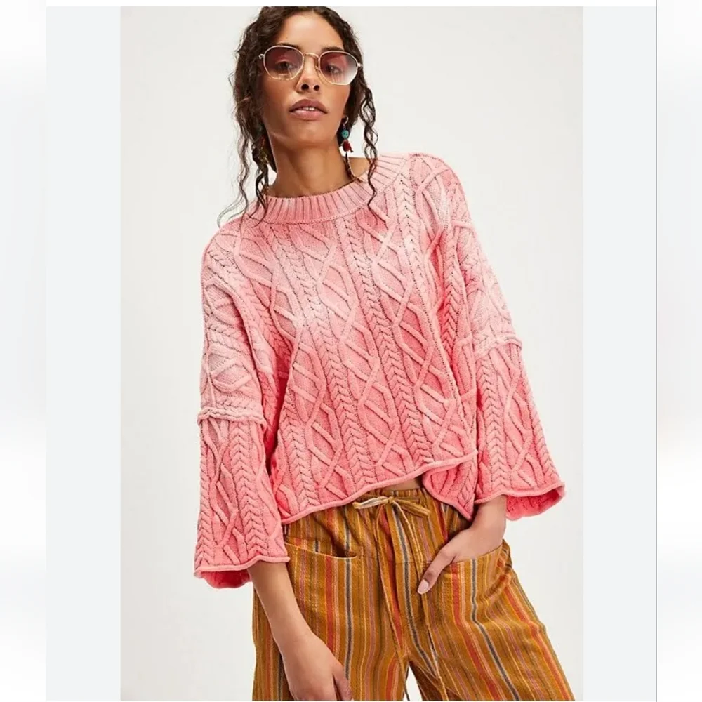 New Free People Washed Ashore Sweater Chelsea Pacifica.